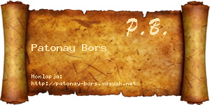 Patonay Bors névjegykártya